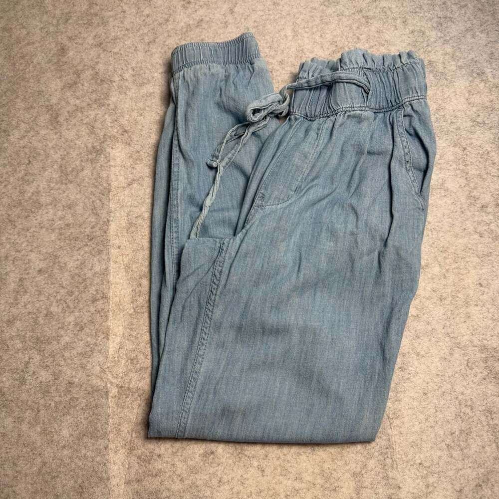 Hollister Denim Joggers Size XS Light Wash Drawstring High-Rise Pants